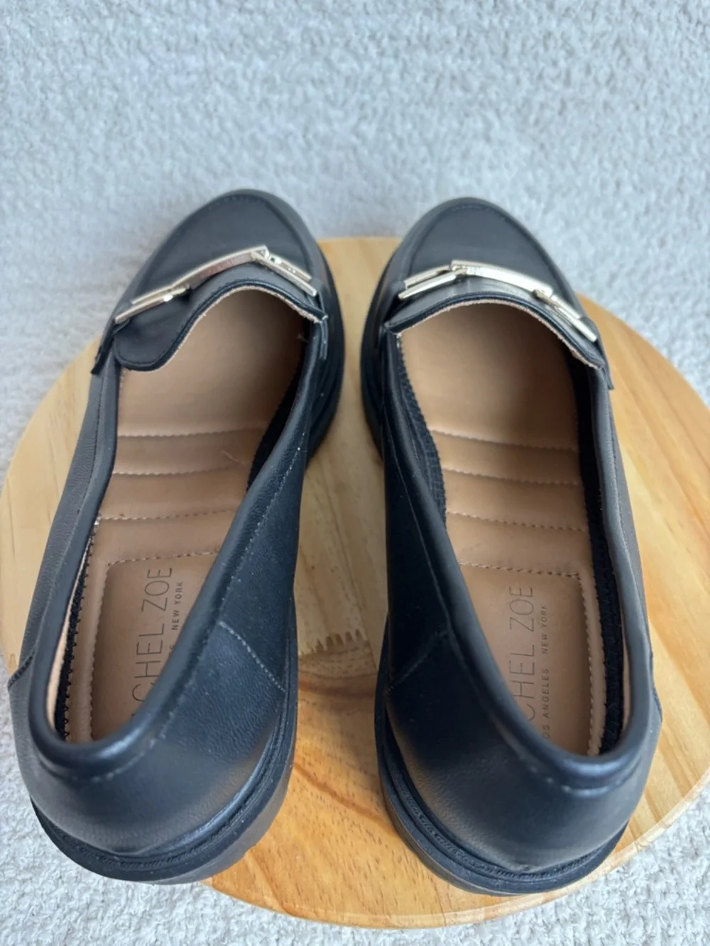 Rachel Zoe Shoes Womens 8.5 Black Mila Slip‎ On Chunky Horse Bit Lug Sole Loafer